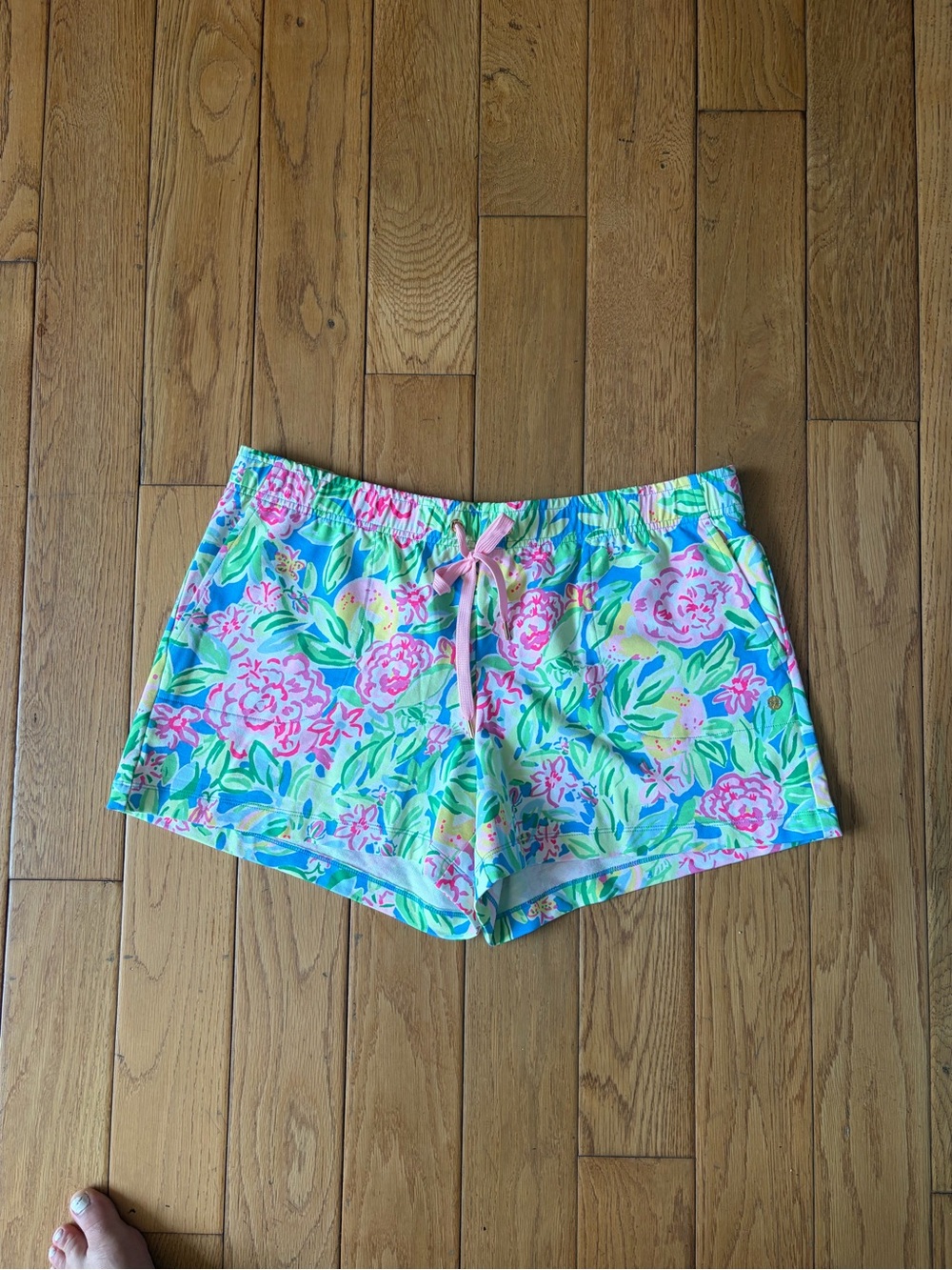 Floral Drawstring Women’s Shorts - Pink & Green Lilly Pulitzer
